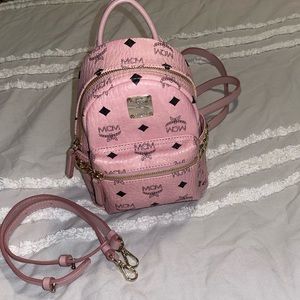 MCM Stark Side studs backpack Visetos mini soft pink